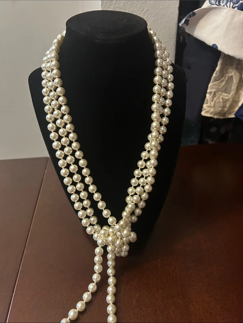 Premier Designs Long Pearl Necklace & Hammered Yellow Pendant Bundle